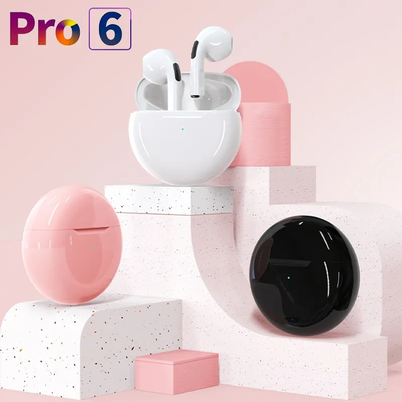 Original Pro6 tws Wireless bluetooth headset 5.0 Bluetooth Earphones Sport Earbuds Smart touch Music Headset For all smartphones