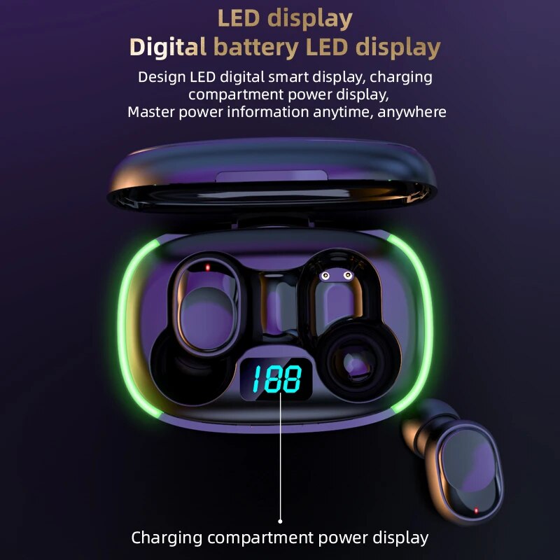 Y70 Fone Bluetooth Earphones 5.1 TWS Wireless Headphones with LED Display Stereo Headset Touch Control Earbuds Noise Reduction