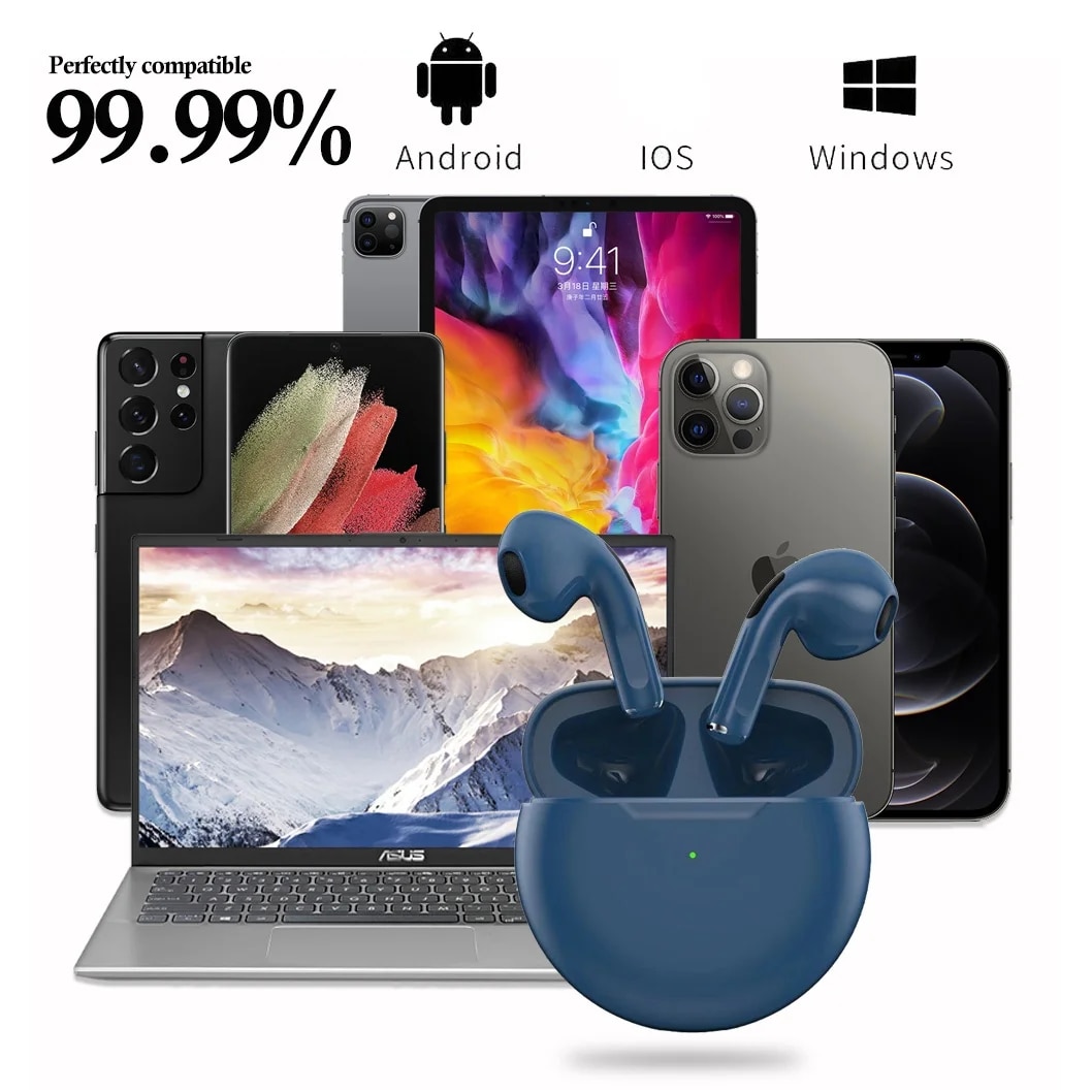 Original Pro6 tws Wireless bluetooth headset 5.0 Bluetooth Earphones Sport Earbuds Smart touch Music Headset For all smartphones